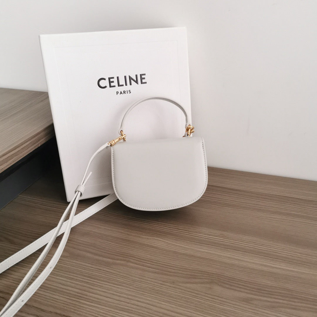 CLN White Mini Besace Handbag