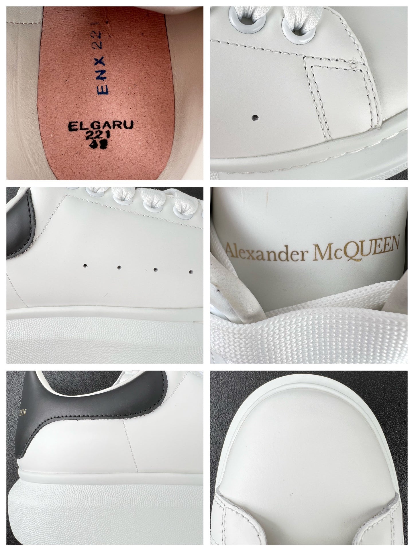 AMQ White Black Leather Shoe
