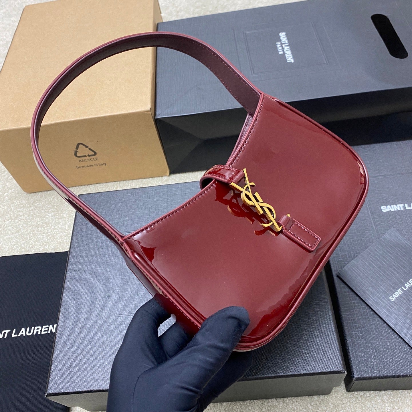 YSL Claret Red Mini Handbags