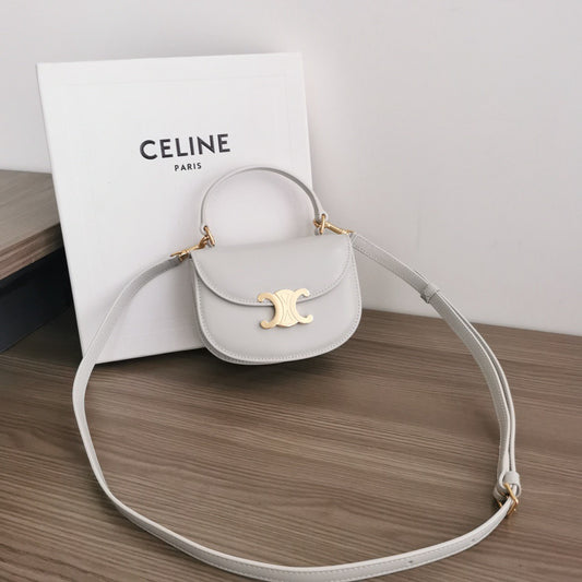 CLN White Mini Besace Handbag